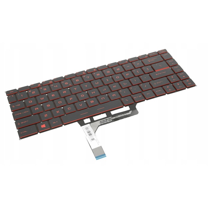 Клавиатура за лаптоп, съвместима с Movano QWERTY US, черна, островен тип, с подсветка, MSI GF63