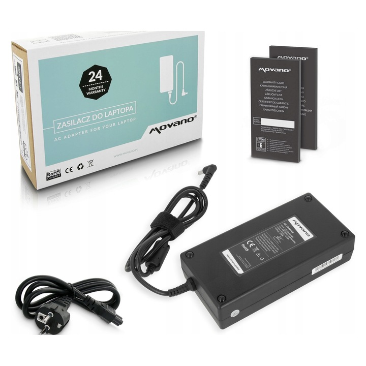 Зарядно за лаптоп Movano 19.5V 11.8A 230W, защита от пренапрежение, 5.5x2.5mm