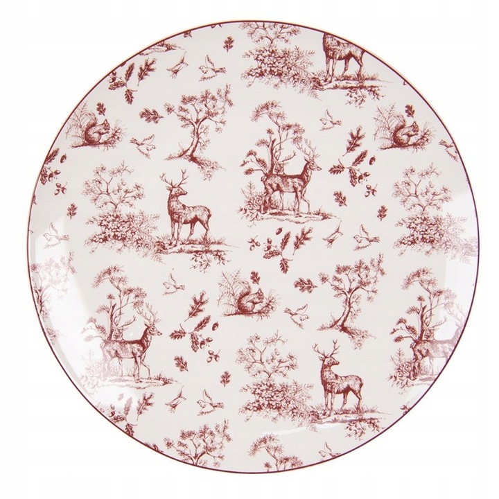 Clayre & Eef porcelán tányér, 26cm, állatos design