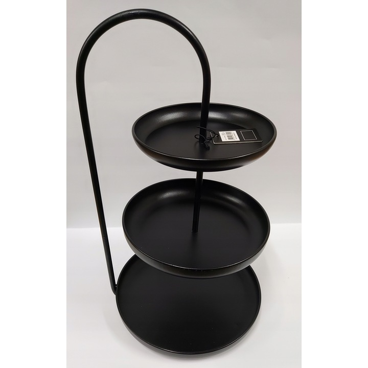 Кухненски рафт, Decostar, комплект от 3 части, метал, черен, 19,5x25x29,5см, височина 52см