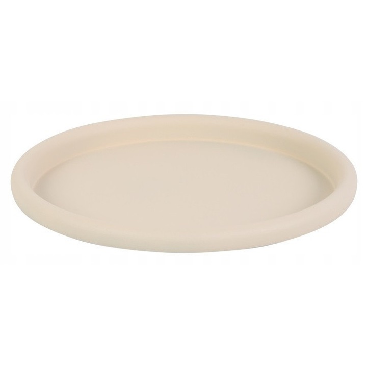 Tava decorativa, Decostar, metal, crem, 31,5cm