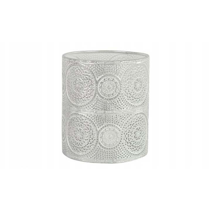 Lampion Decostar alb M, metal, 13,5x15,5cm