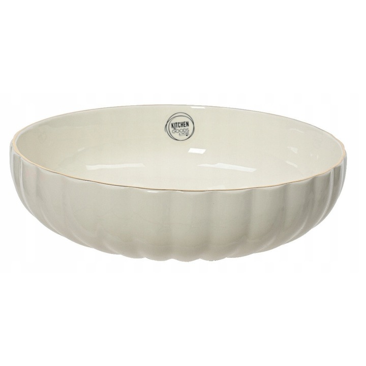 Kaemingk porcelán tál 25x8cm, fehér, elegáns, multifunkcionális