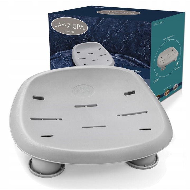 Lay-Z-Spa Jacuzzi ülés, Bestway, állítható 8-12cm, klór- és UV-álló, 40,8x31,5x20cm, komplett szett