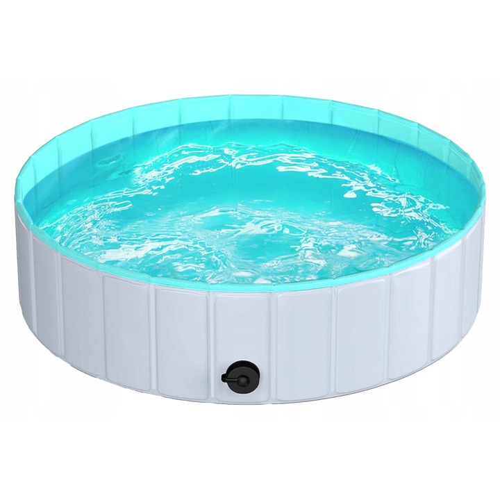 Piscina pliabila pentru caini Stator, 160x30cm, 500L, antiderapant, utilizare in gradina