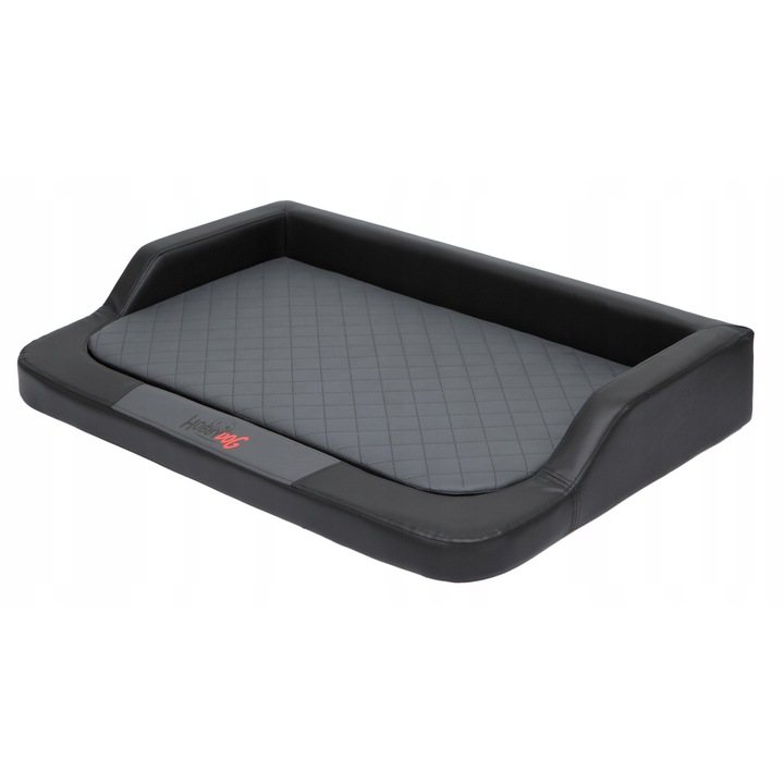 Culcus ortopedic pentru caini, Hobbydog, XL MEDICO LUX, 94x62x15cm, negru-grafit, 2 tipuri de spuma