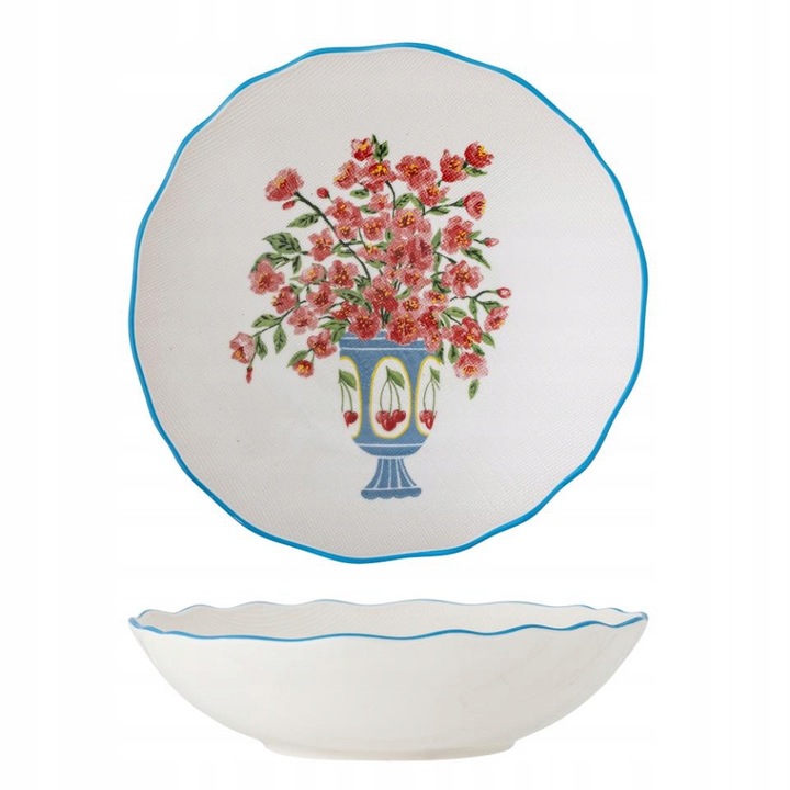 Bol Dorothy, Bloomingville, 28cm, flori, albastru