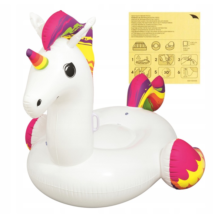 Saltea Dmuchabila Unicorn Bestway 41113, 224x164cm, 90kg, cu Pachet de Reparare