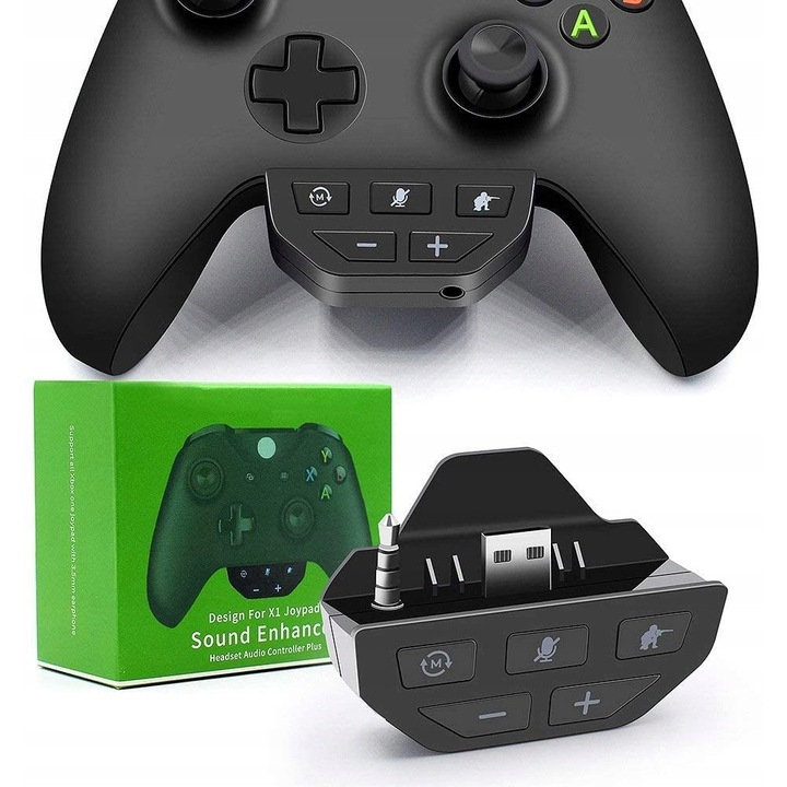 WOLF LX1 audio erősítő Xbox Series X kontrollerhez, 3 EQ beállítás, játék és chat hangerőszabályzó, szett