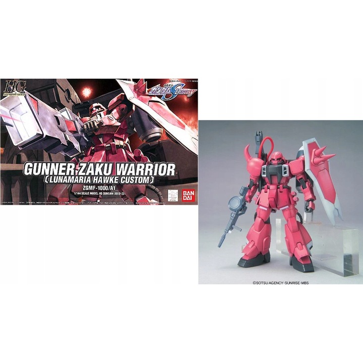 Фигурка Gunpla Bandai ZGMF-1000/A1 Gunner ZAKU Warrior, 1:144, комплект за сглобяване, многоцветен