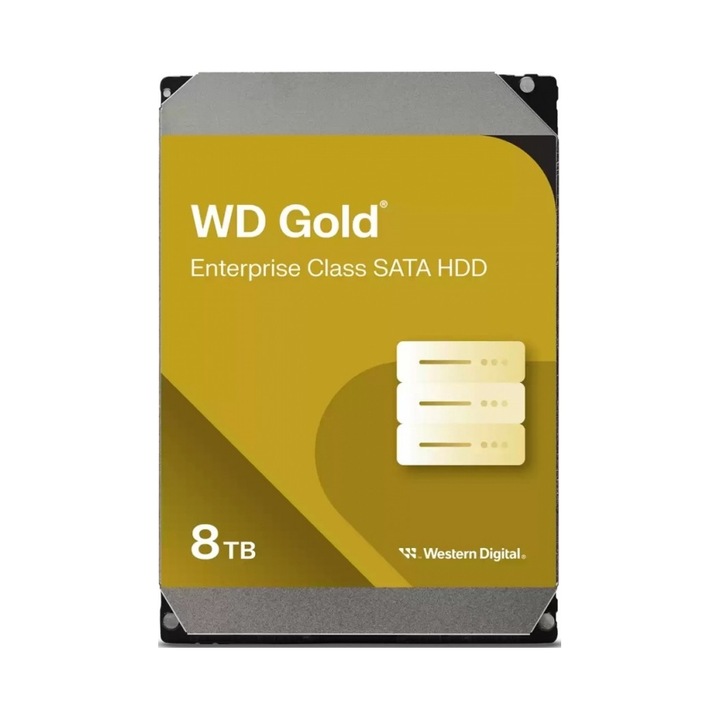 Hard Disk 8TB WD Gold, 3,5'', SATA III, 7200rpm, 256MB Cache, 2000000h MTBF
