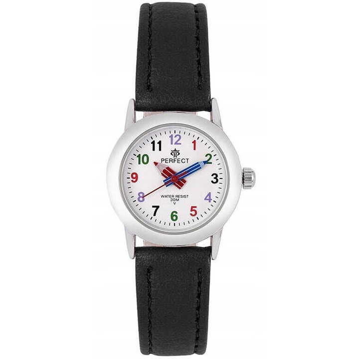 Gyerekóra Perfect, L641-01, kvarc szerkezet, fém, bőr szíj, 26x8mm