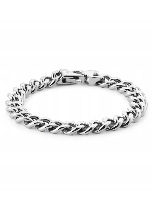 Bratara Daniel Wellington Ellipse Cuban Chain, argintie, 175mm