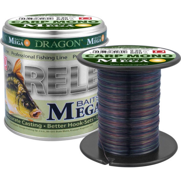 Fir pescuit Dragon Mega Baits Carp Mono 0.23mm 600m camuflaj