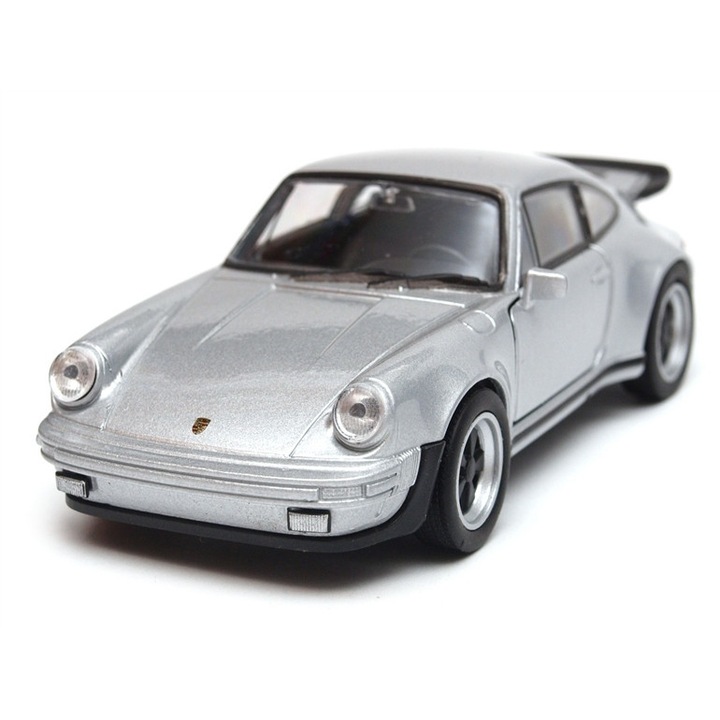 Кола Porsche 911 Turbo, Welly, 11,1x4,5x3,5см, метал, отварящи се врати, гумени колела, сребрист