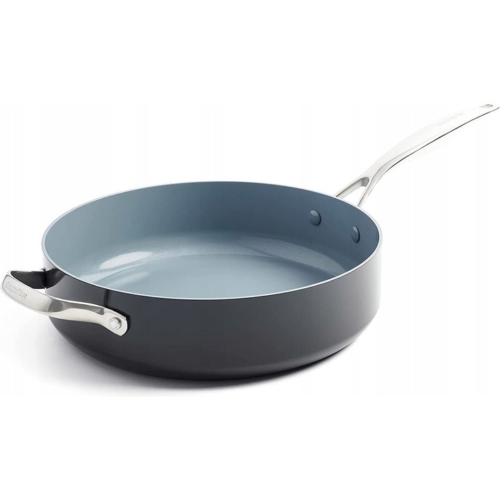 Дълбок тиган GreenPan Venice Pro 28см, незалепващ, сив, за всички видове котлони