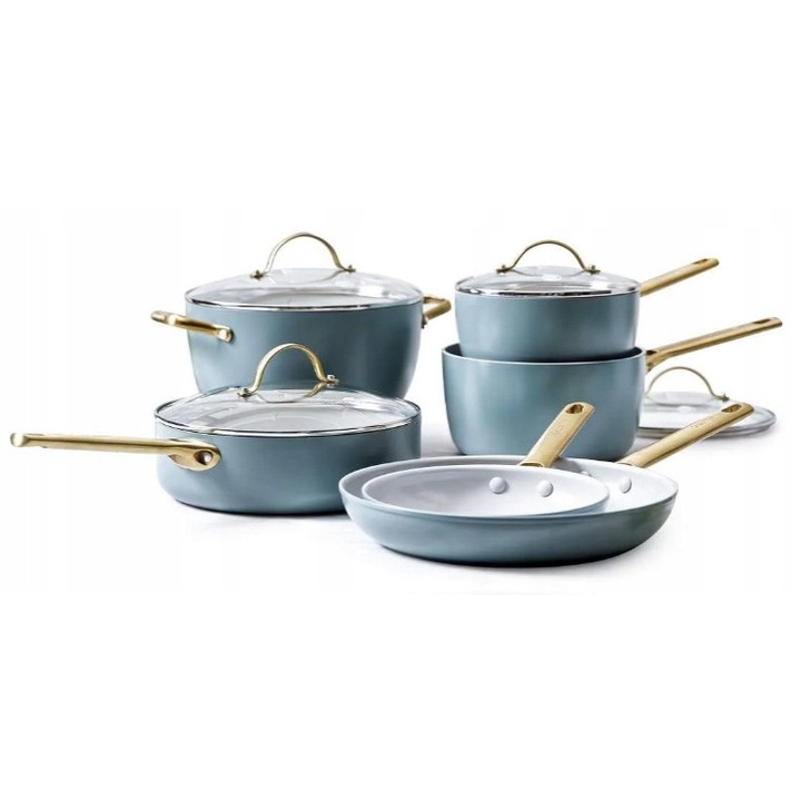 Set oale si cratite GreenPan Padova 10 elemente, culoare smokey sky blue