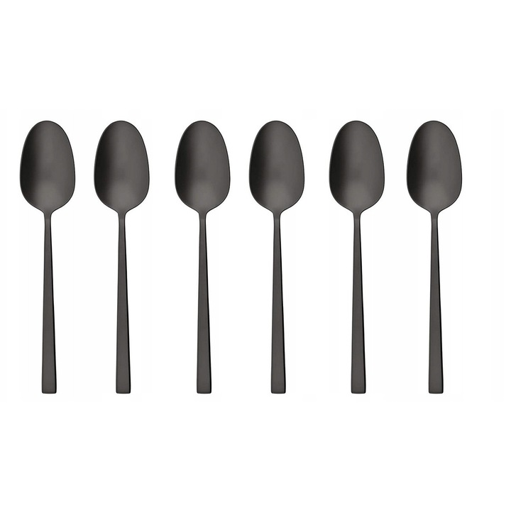 Комплект Десертни Лъжички Sambonet, Moka Rock, Pvd Antique 2Blacк, 6 Части