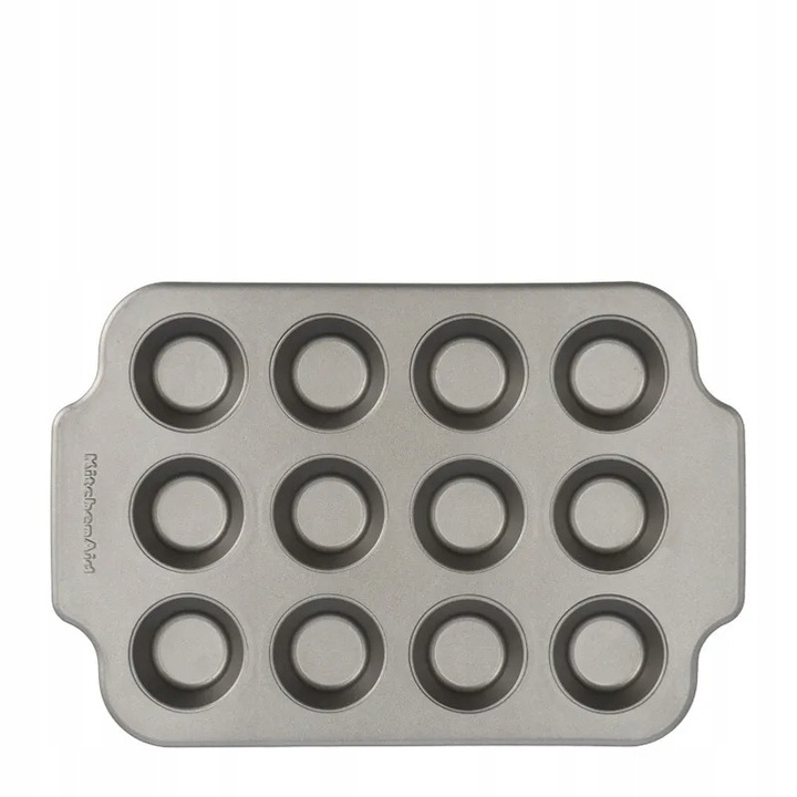 Sütőtepsi 12 muffinhoz, KitchenAid, alumínium, tapadásmentes, 0,8mm, hőálló 230C-ig