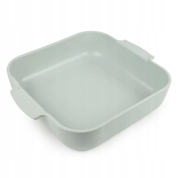 Tava de copt/vas de copt Peugeot Appolia, din ceramica, cu manere, verde salvie, 21x16x5,4 cm