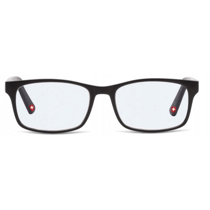 Ochelari de vedere Montana, model MBLF73, cu filtru Blue Light, asferici, negri, unisex, dimensiuni 5,3x3,6cm, set cu etui.