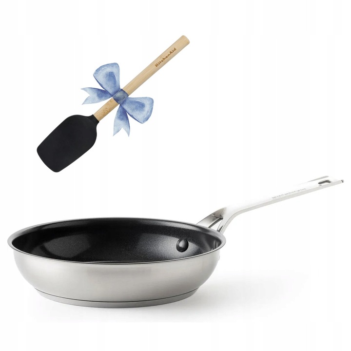 KitchenAid kerámia serpenyő, 30 cm, rozsdamentes acél, tapadásmentes, minden főzőlaphoz, 200°C-ig hőálló