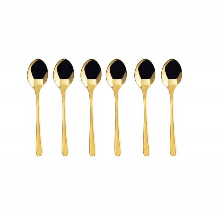 Комплект 6 еспресо лъжички Sambonet Taste, инокс 18/10, 12см, PVD Gold покритие