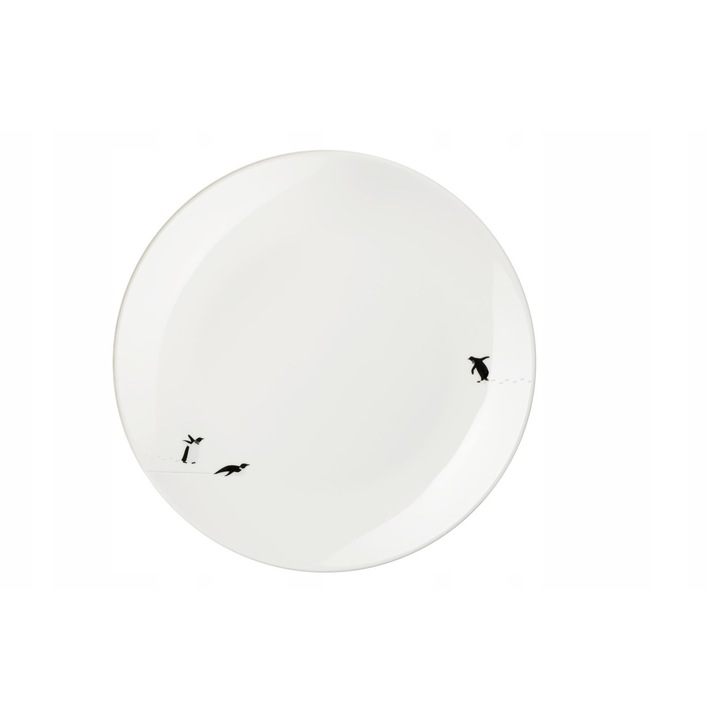 ASA Joy South Pole tányér, pingvin dekorációval, ünnepi, fehér, 20.5 cm, 1 db