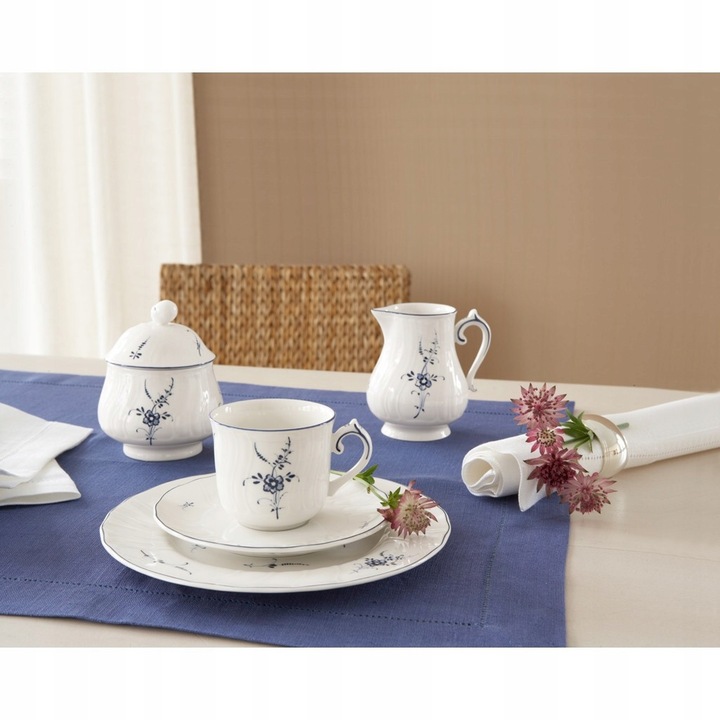Zaharnita Villeroy Boch Old Luxembourg, portelan, alb-albastru, 250ml