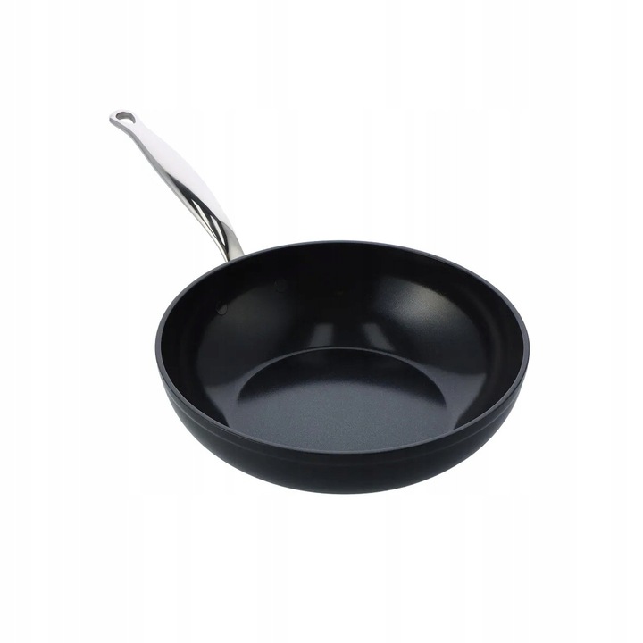 Уок тиган GreenPan Barcelona Pro 28см, керамичен, незалепващ, за всички видове котлони, инокс