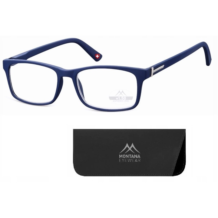 Ochelari de vedere Montana MMR73B +2.00, asferici, granat, unisex, set cu etui