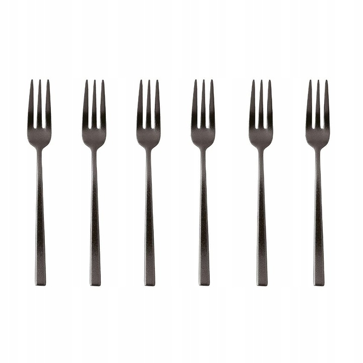 Комплект Десертни Вилички Sambonet, Rock Pvd, Diamond 2 Black, 6 Части
