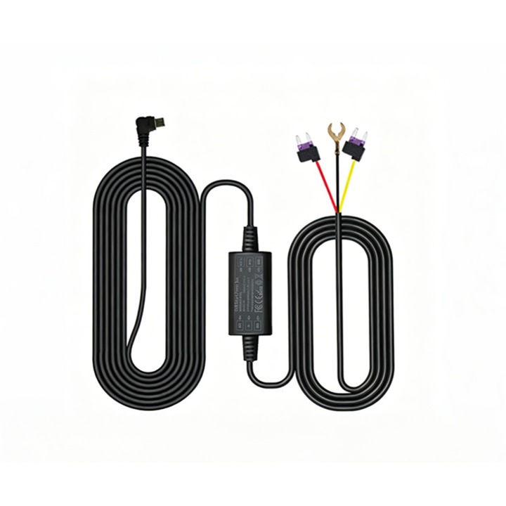 Seleacoool USB-C állandó tápkészlet autós kamerához, fekete, 12V-24V 3A