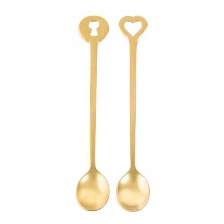 Set tacamuri Sambonet, 2 lingurite aurii pentru cafea si ceai