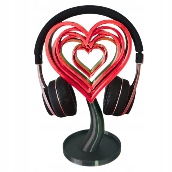 Suport pentru casti, rosu-negru, 24cm, set accesorii