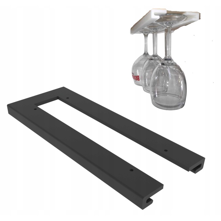 Organizer suspendat pentru pahare, negru, 95x15x24.7cm