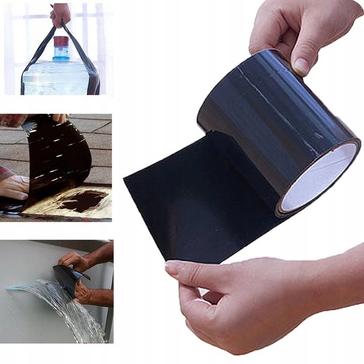 Banda izolatoare autoadeziva, 150x10cm, waterproof, neagra
