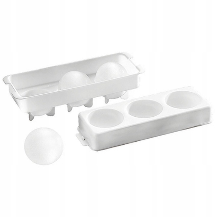 Форма за лед Paderno 3 топки 6см правоъгълна 23.5x8.5x6.5см комплект 2 части