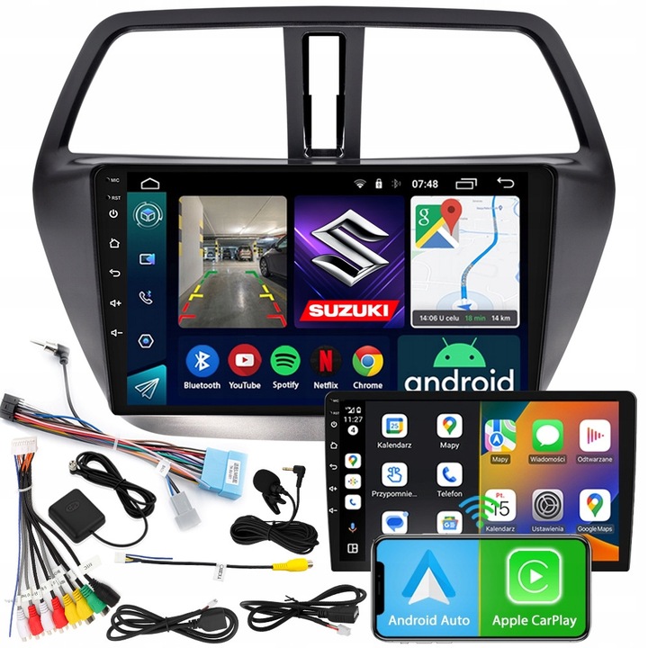 NCS multimédia rádió Suzuki SX4 S-Cross-hoz, 9", 2GB RAM, Android 12, Bluetooth funkció, komplett szett