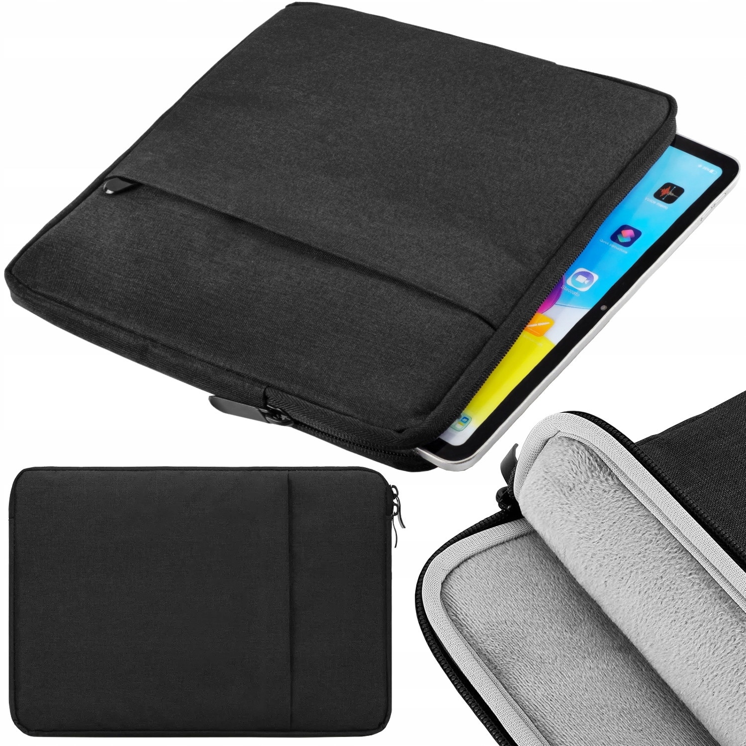 Etui Soft Case cu fermoar pentru Apple iPad Pro 11 (2020) 11.0", negru, dimensiuni 27,5x23x2cm
