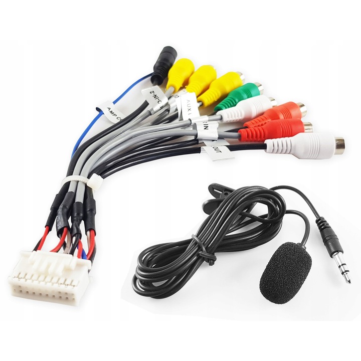 Conectori multifunctionale 20 PIN, NCS, set cu microfon, lungime cablu 150cm, compatibil cu statii multimedia Android