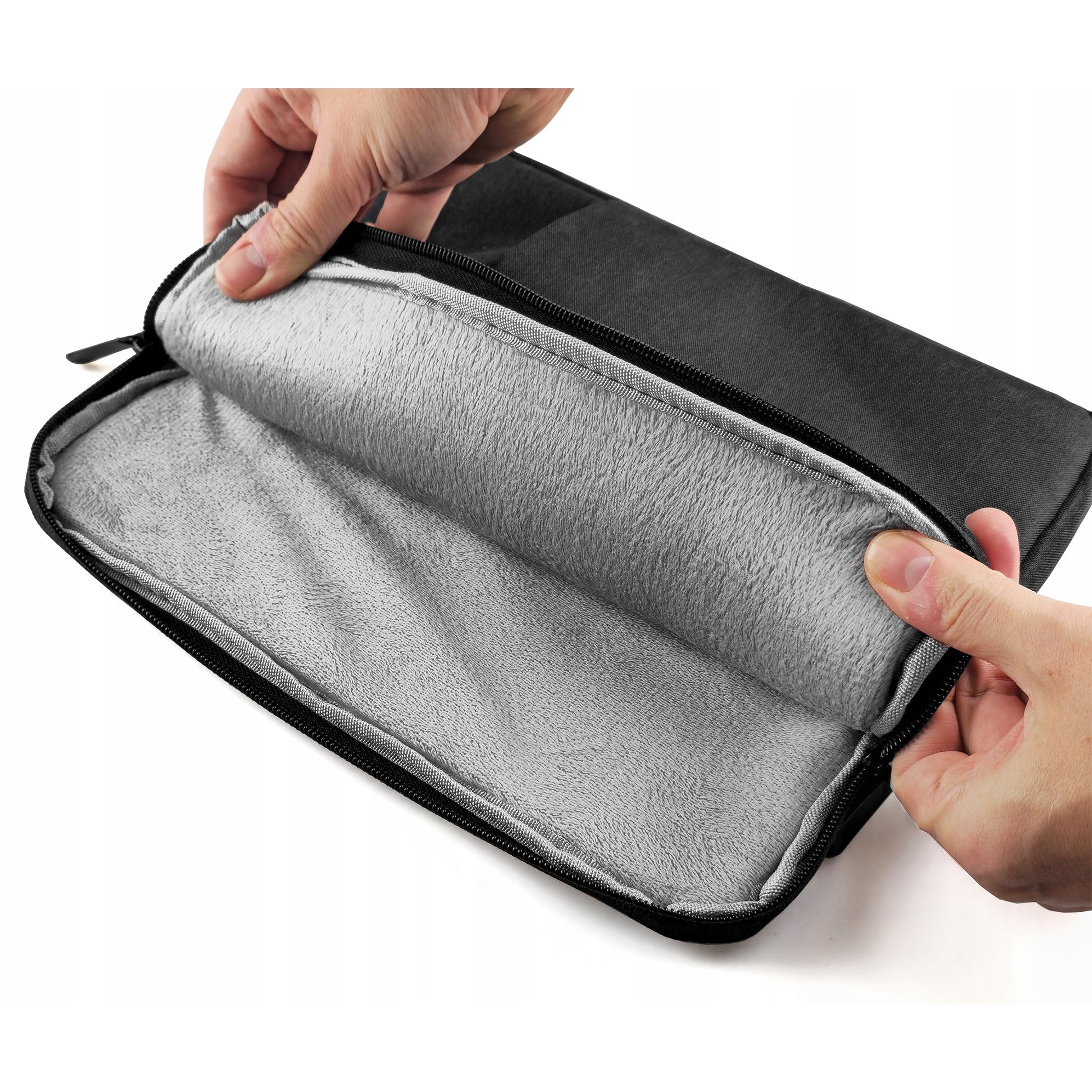 Etui Soft Case pentru laptop Apple MacBook Air 2025 13.6", ArmorCase, negru, cu buzunar extern