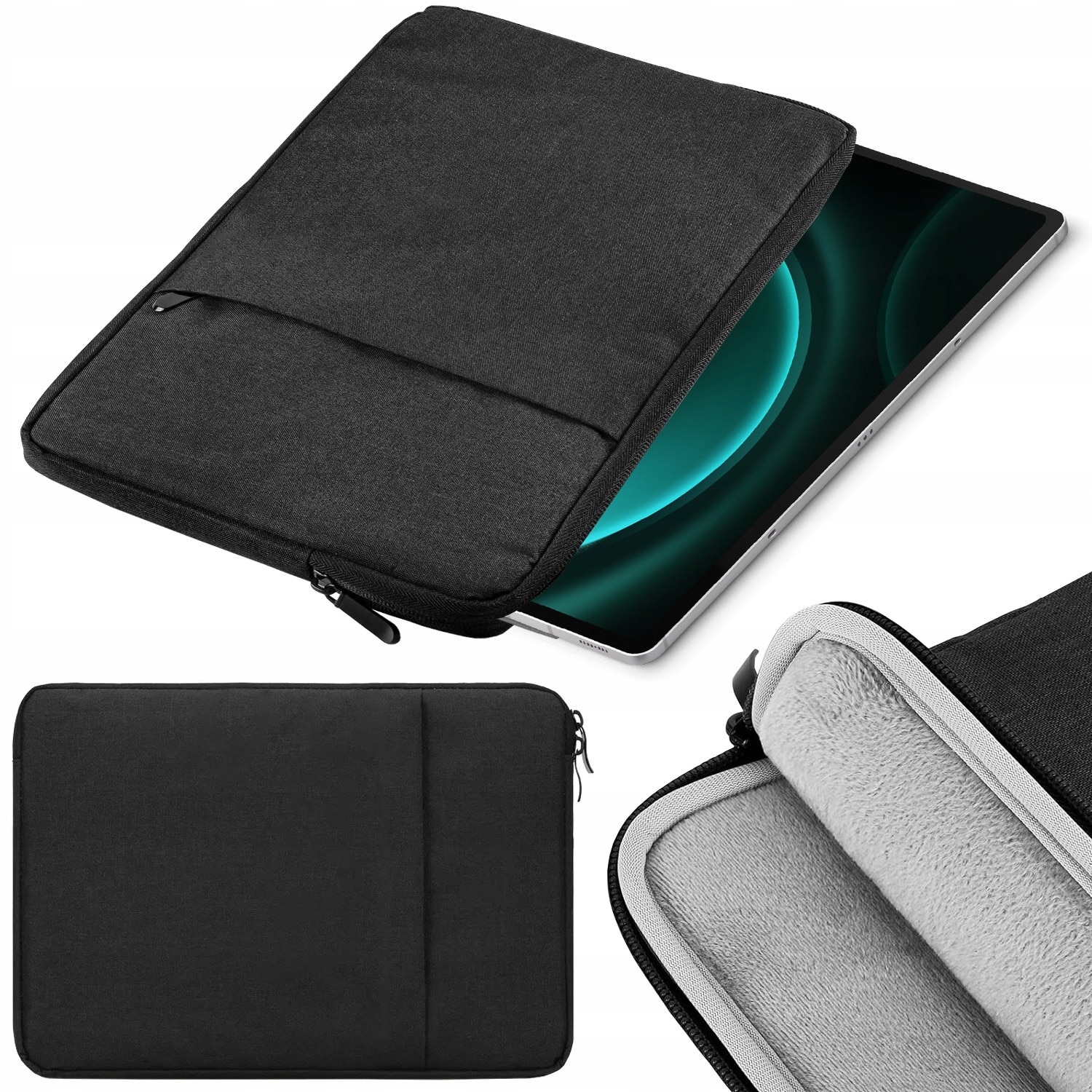 Etui Soft Case pentru tableta Samsung Galaxy Tab 12,4" S7 FE (2021), negru, dimensiuni 35x25x2cm, protectie maxima
