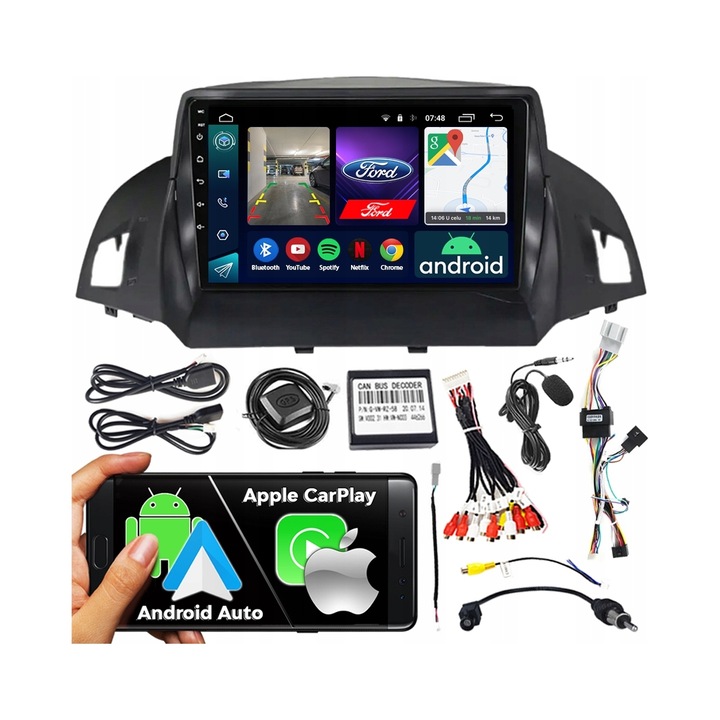 Radio auto NCS 2DIN pentru Ford Kuga 2, 2012-2019, Android, 7" touchscreen, 2GB RAM
