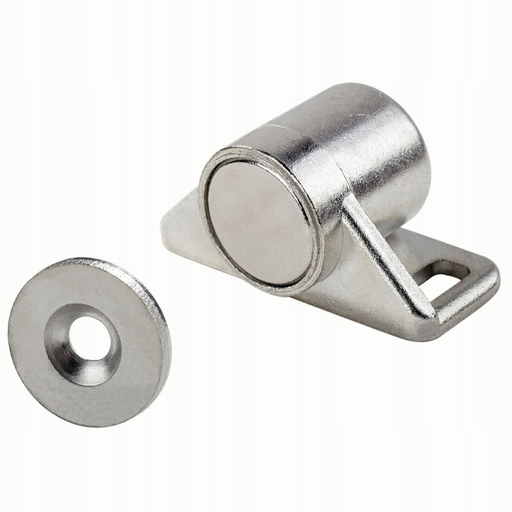 Siguranta magnetica pentru usi si sertare, set complet de montaj, argintiu, 16x36mm
