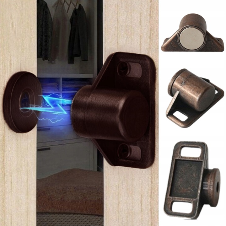 Blocator magnetic pentru usi/sertare, 16x36mm, set complet de montaj
