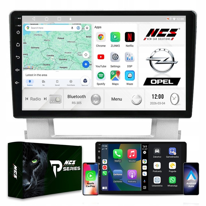 Navigatie GPS NCS RS-305 2GB 9" pentru Opel Astra J 2009-2015