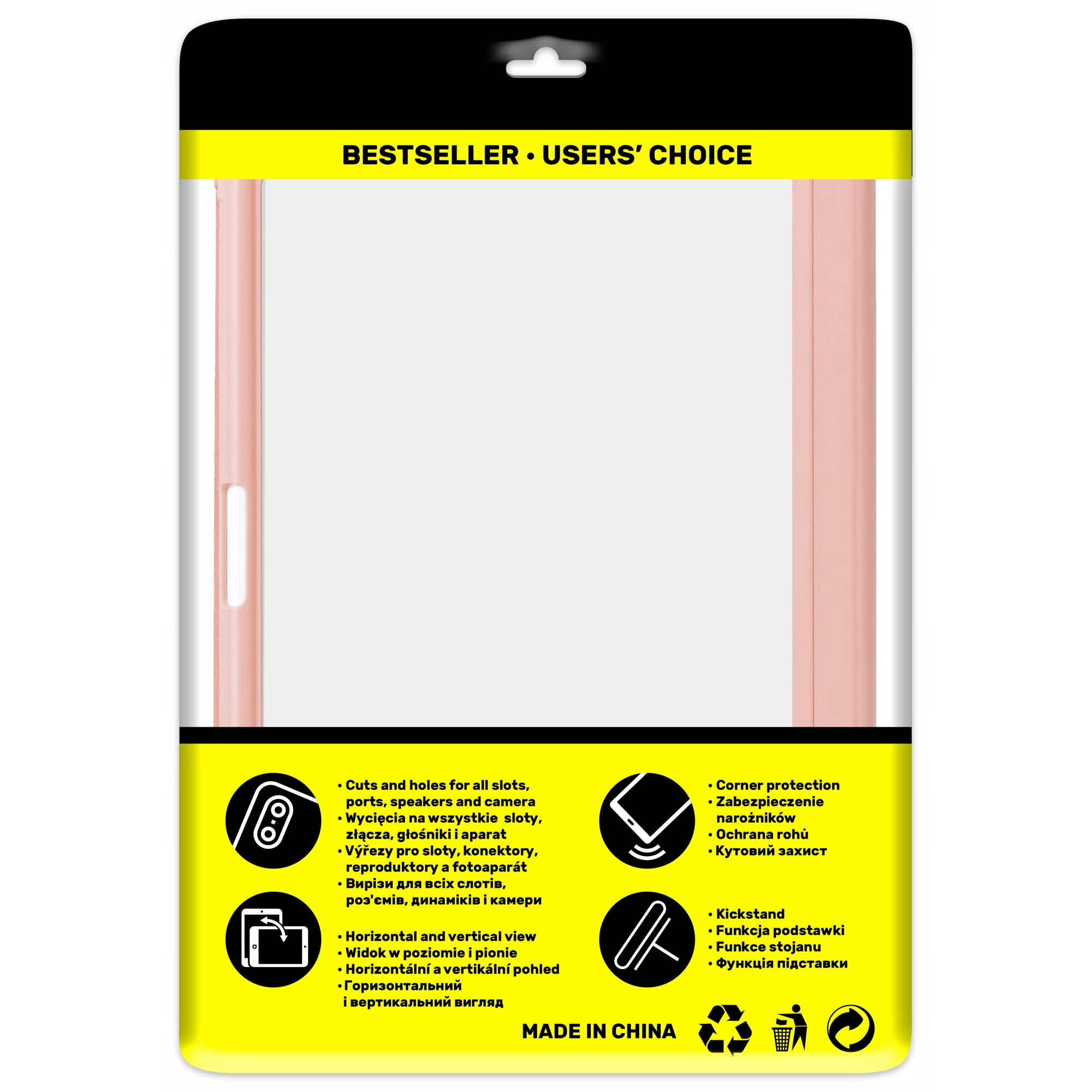 Husa de protectie pentru Apple iPad 11", Generatia 11 (2025), roz, cu suport pentru Apple Pencil, design transparent