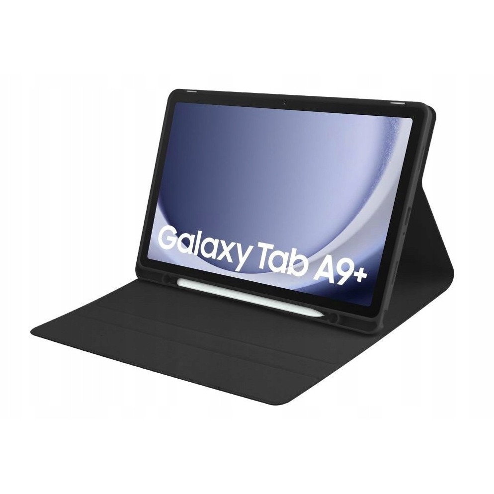 Husa cu tastatura pentru Samsung Galaxy Tab A9 + Plus 11.0" 2023, neagra, cu suport pentru stylus, set complet