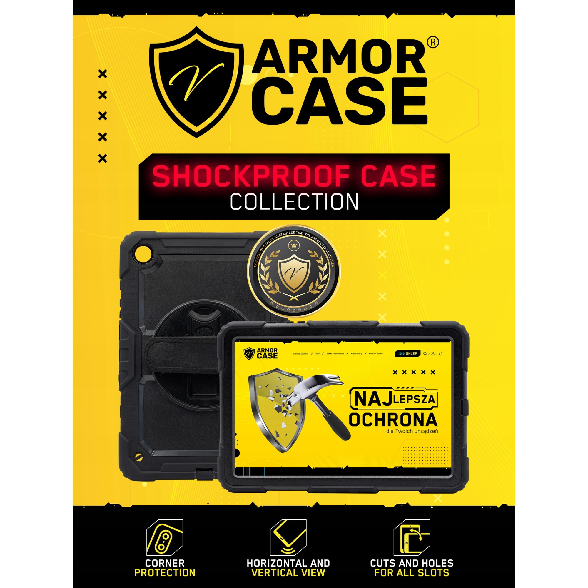 Etui Shockproof pentru Lenovo Tab M11 K11 K11E 10.95", ArmorCase, 360° rotativ, cu suport, set complet